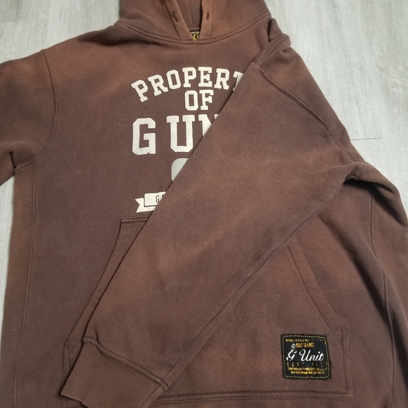 Vintage Y2K G-Unit 50 Cent Heavyweight Brown Hoodie Size XL - Picture 5 of 10